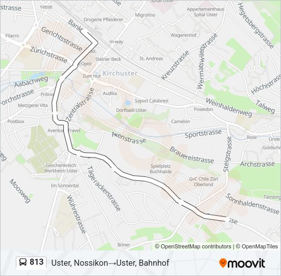 813 Bus Line Map