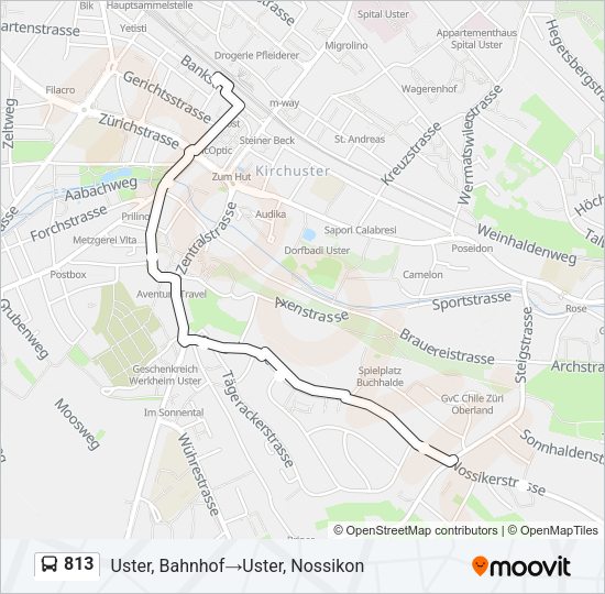 813 Bus Line Map