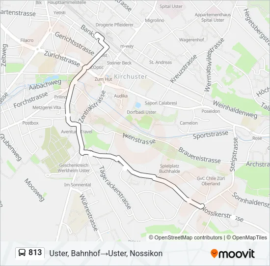 813 Bus Line Map
