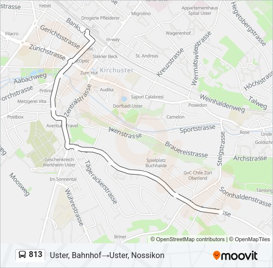 813 Bus Line Map