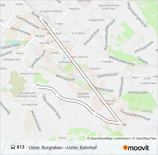813 Bus Line Map