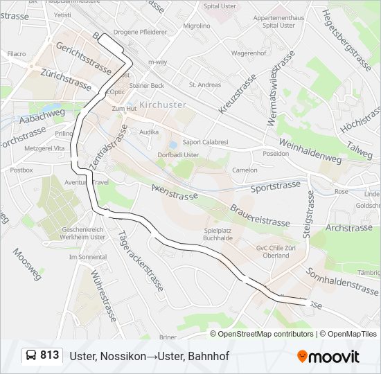 813 Bus Line Map