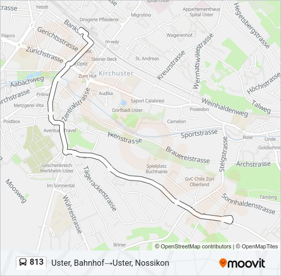 813 Bus Line Map