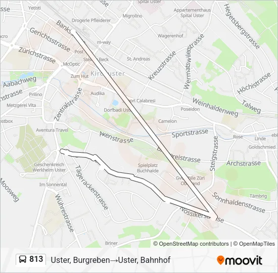 813 Bus Line Map