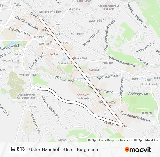 813 Bus Line Map