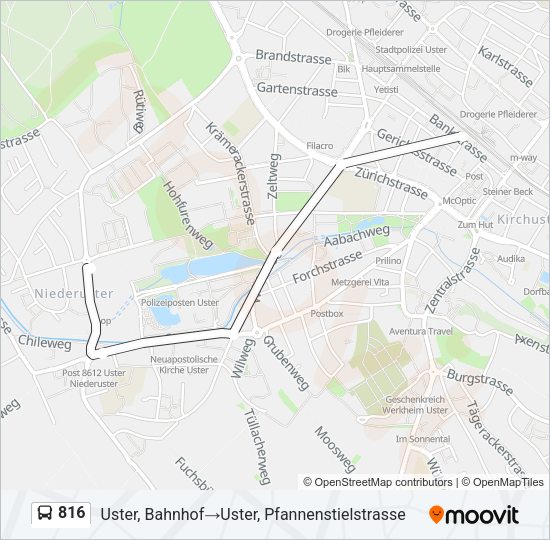 816 Bus Line Map
