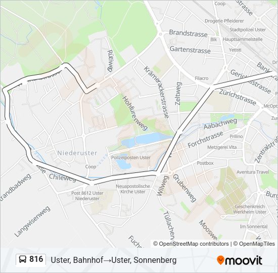 816 Bus Line Map