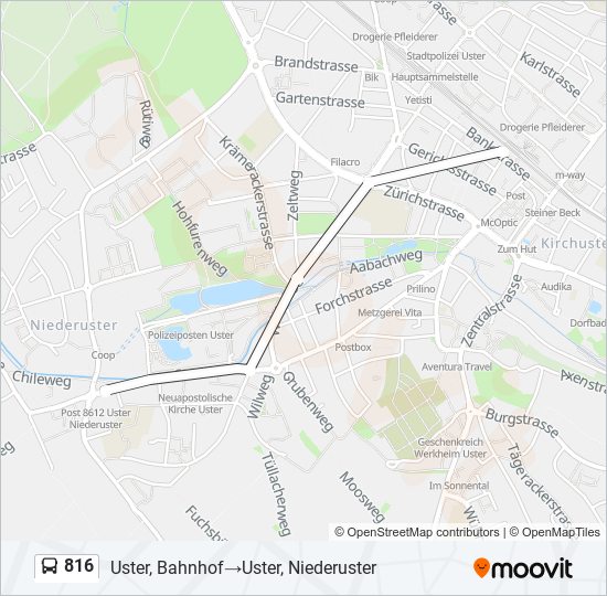 816 Bus Line Map