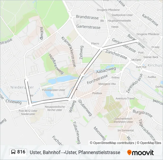 816 Bus Line Map