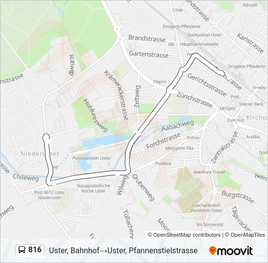 816 Bus Line Map
