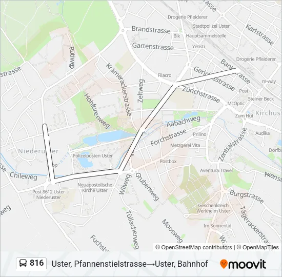 816 Bus Line Map