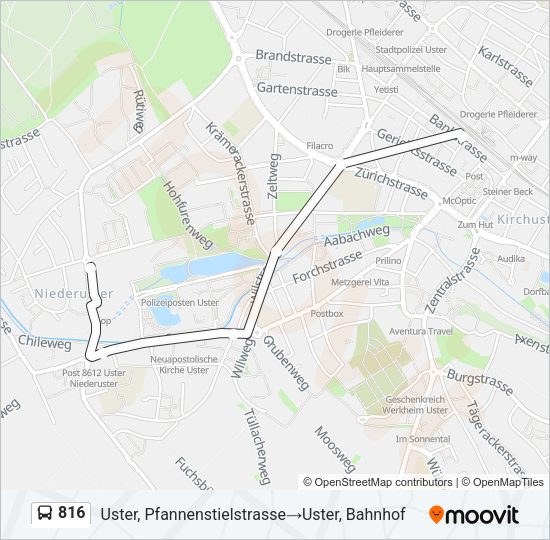 816 Bus Line Map
