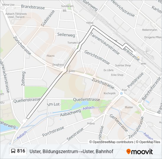 816 Bus Line Map