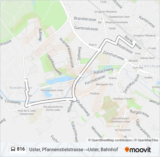 816 Bus Line Map