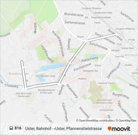 816 Bus Line Map