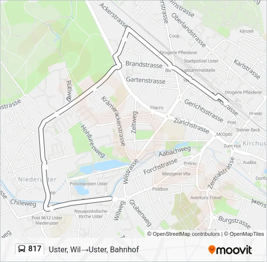 817 Bus Line Map