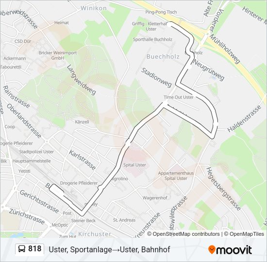 818 Bus Line Map