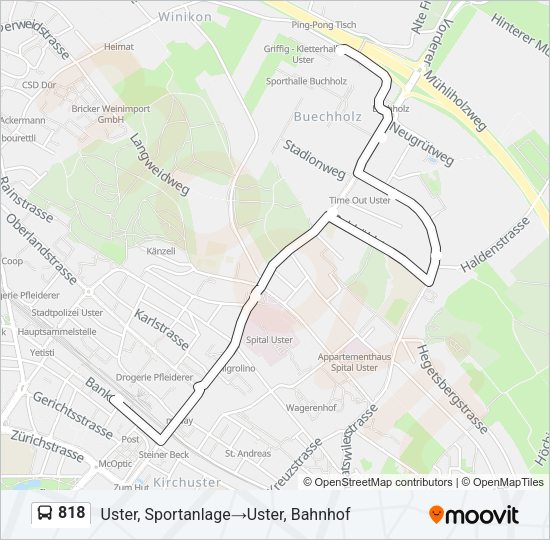 818 Bus Line Map