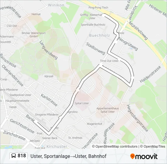 818 Bus Line Map
