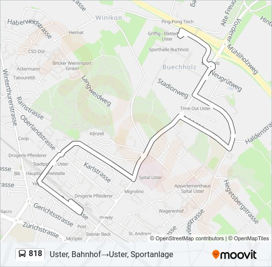 818 Bus Line Map