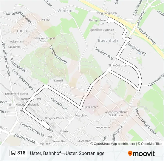 818 Bus Line Map