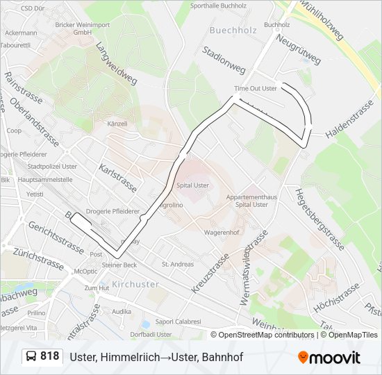 818 Bus Line Map
