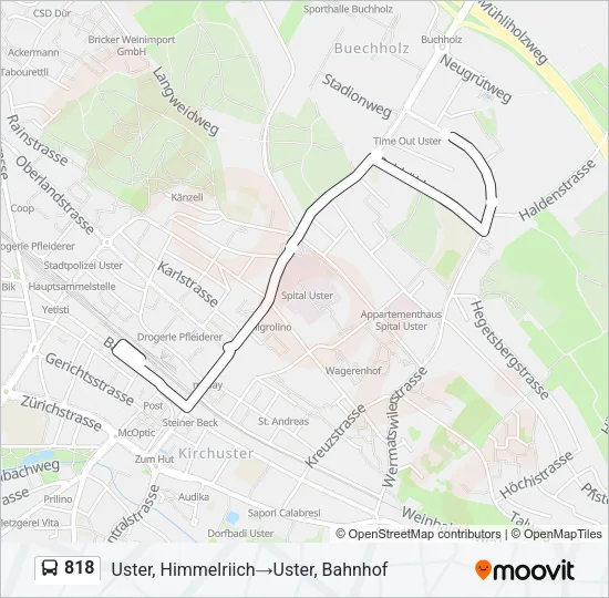 818 Bus Line Map