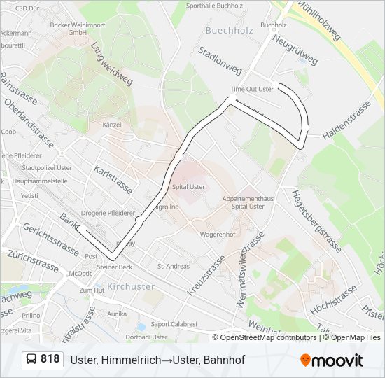 818 Bus Line Map
