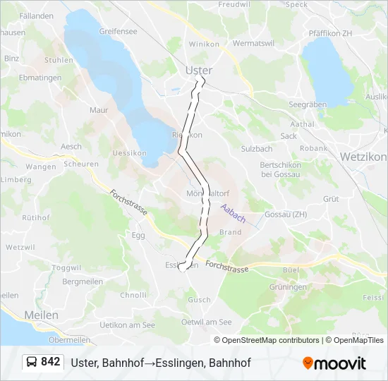 842 Bus Line Map