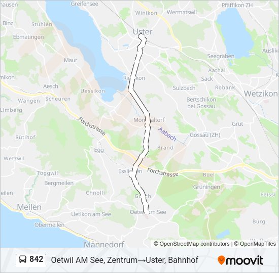 842 Bus Line Map