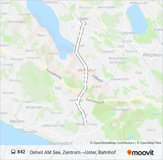 842 Bus Line Map