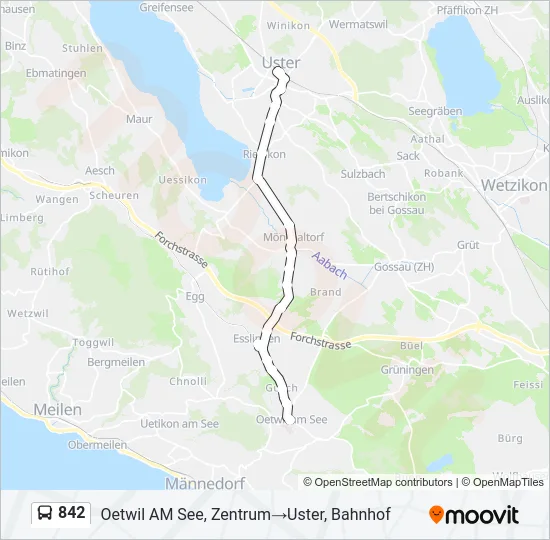 842 Bus Line Map