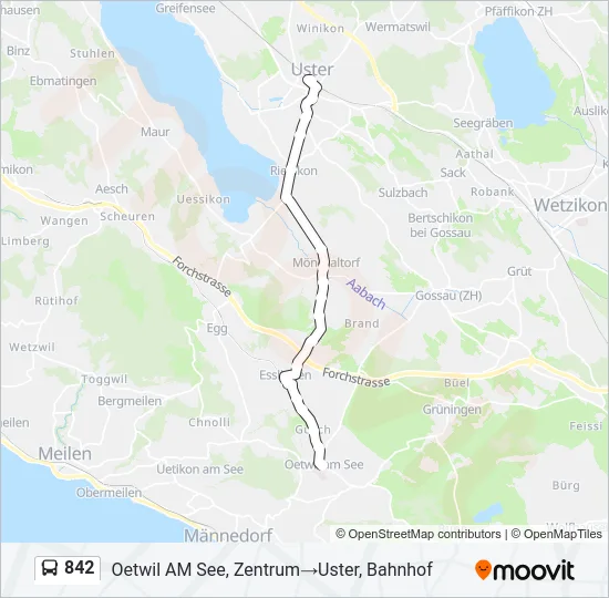 842 Bus Line Map