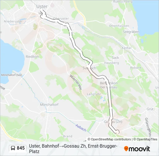 845 Bus Line Map