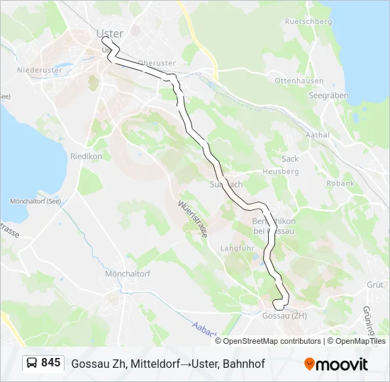845 Bus Line Map