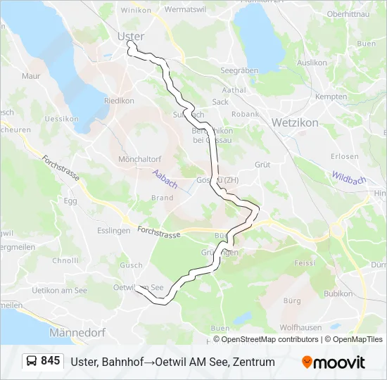 Buslinie 845 Karte