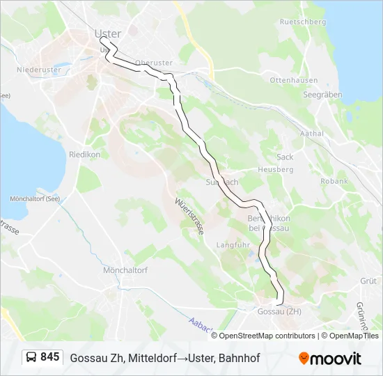 845 Bus Line Map