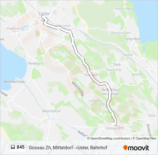 845 Bus Line Map