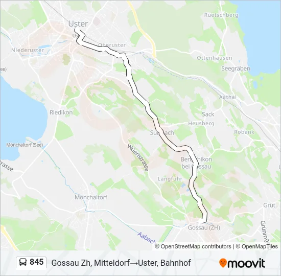 845 Bus Line Map