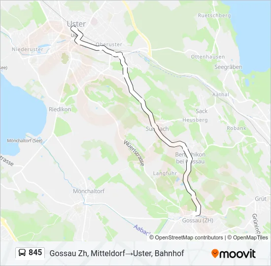 845 Bus Line Map