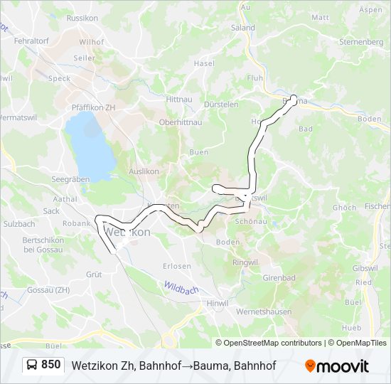 850 Bus Line Map