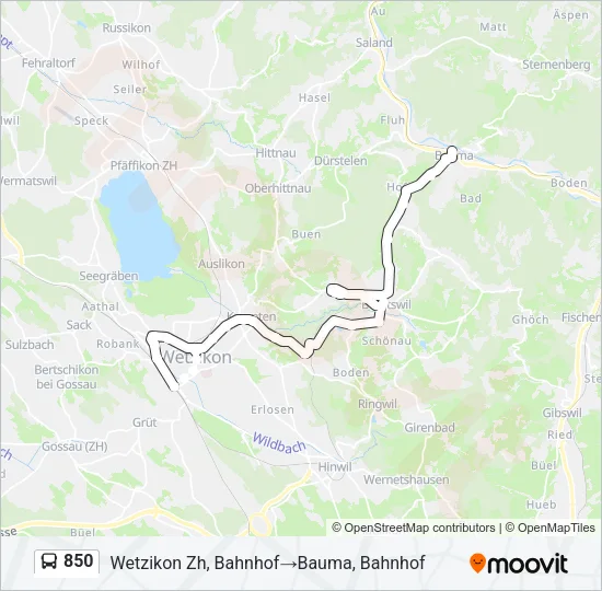 850 Bus Line Map