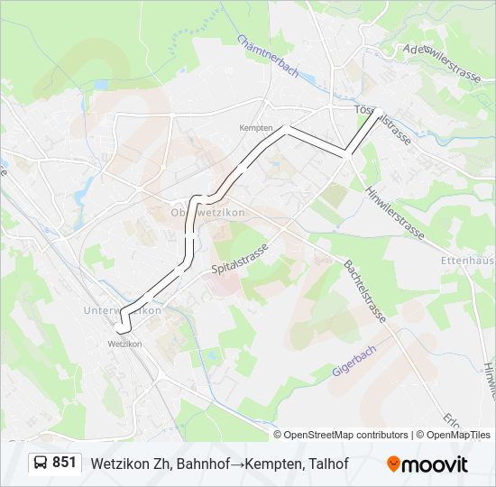 851 Bus Line Map