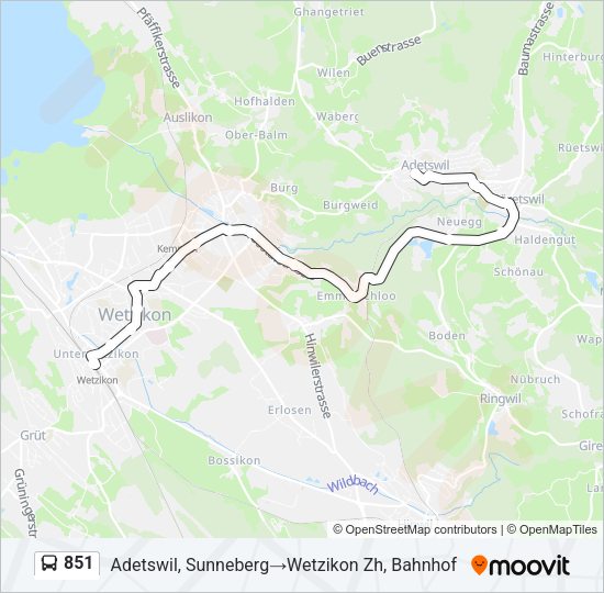 851 Bus Line Map