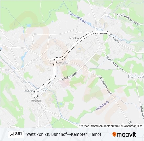 851 Bus Line Map