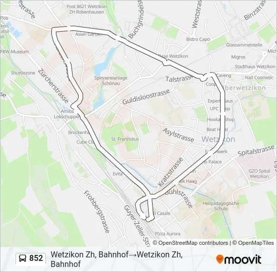 852 Bus Line Map