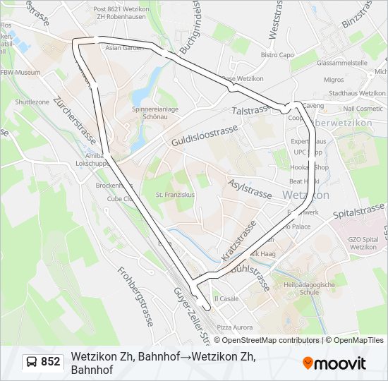 852 Bus Line Map