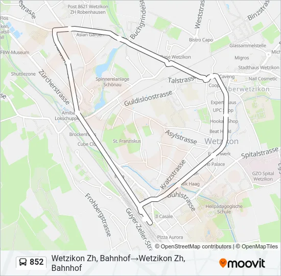 852 Bus Line Map