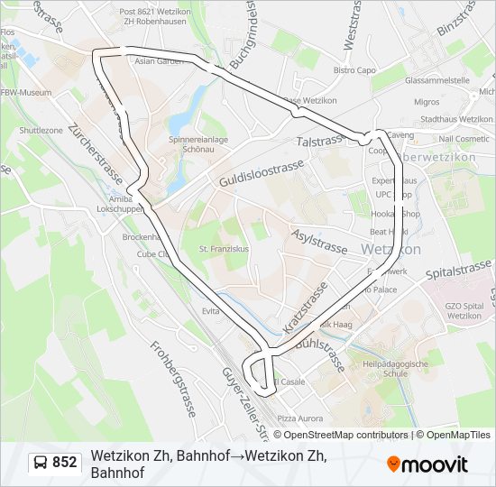852 Bus Line Map