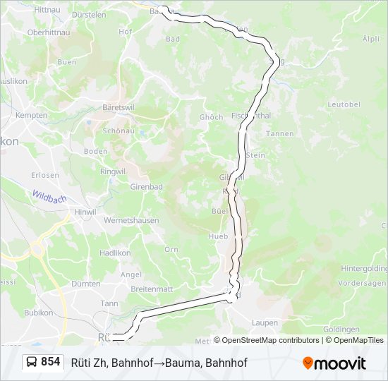 854 Bus Line Map